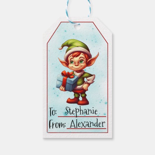 Kerst Elf (1) Cadeaulabel (Achterkant)