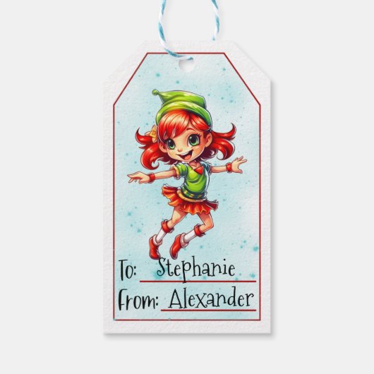Kerst Elf (9) Cadeaulabel (Achterkant)
