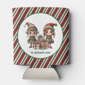 Kerst Elf aangepaste naam vakantie Blikjeskoeler (Achterkant)