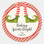 Kerst Elf Bakken Geesten Helder Ronde Sticker (Voorkant)