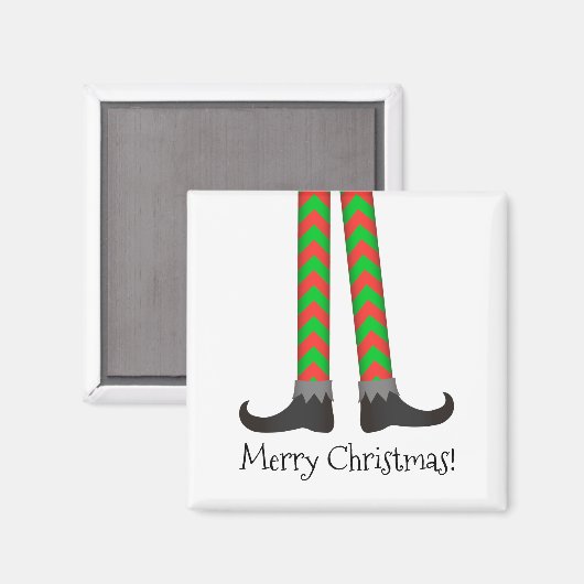 Kerst elf benen magneet - Chevron kostuum (Voorkant / Achterkant)