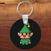 Kerst Elf Blok Bouwer Brick Master Sleutelhanger (Voorkant)