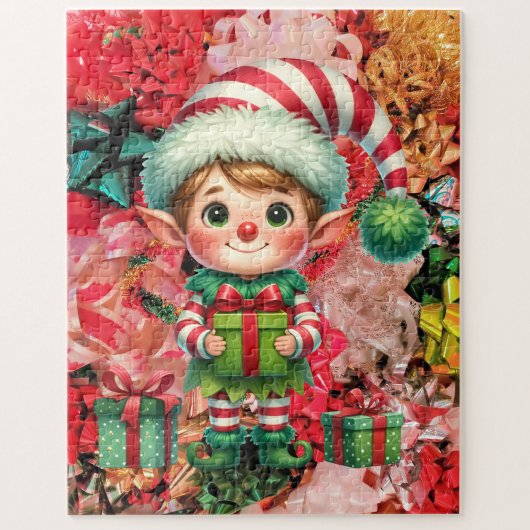 Kerst Elf & Bows Leuke vakantie Familie Legpuzzel