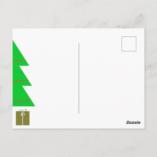Kerst Elf Briefkaart - Chevron Cadeaupakket (Achterkant)