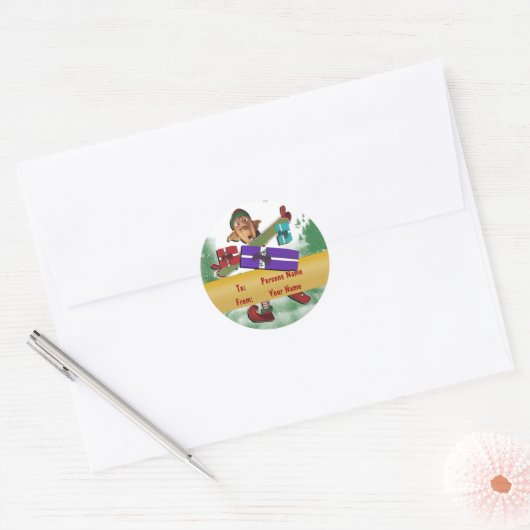 Kerst elf cadeau label schattig (Envelop)