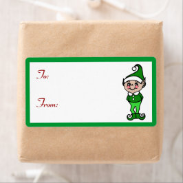 Kerst Elf Cadeautagelabels Etiket