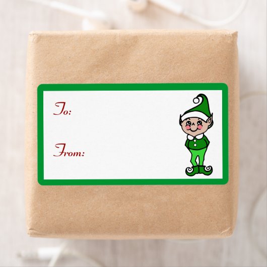 Kerst Elf Cadeautagelabels Etiket (Insitu)