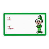 Kerst Elf Cadeautagelabels Etiket (Voorkant)