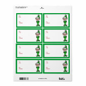 Kerst Elf Cadeautagelabels Etiket (Full Sheet)
