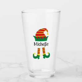Kerst Elf Cartoon gepersonaliseerd Glas