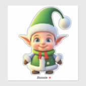Kerst Elf Cartoon Graphic Xmas Vakantie Seizoen Sticker (Vel)
