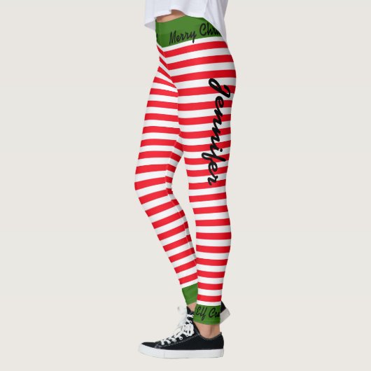 Kerst Elf Crew Leggings Santa Helper JOUW NAAM (Links)