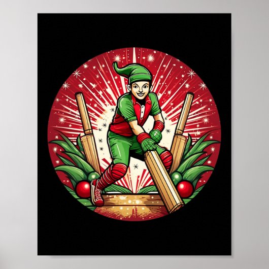 Kerst Elf Cricket Poster (Voorkant)