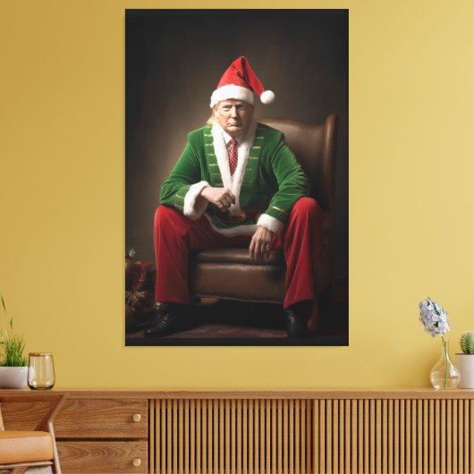 Kerst Elf Donald Trump Canvas Afdruk (Insitu (Woonkamer))
