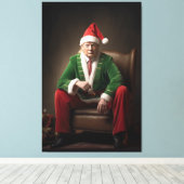 Kerst Elf Donald Trump Canvas Afdruk (Insitu (Houten vloer))