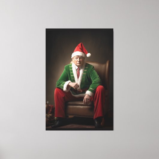 Kerst Elf Donald Trump Canvas Afdruk (Voorkant)