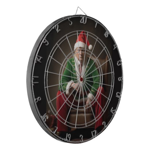 Kerst Elf Donald Trump Dartbord (Voorkant Links)