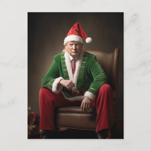 Kerst Elf Donald Trump Feestdagenkaart (Voorkant)