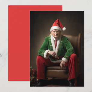 Kerst Elf Donald Trump Feestdagenkaart