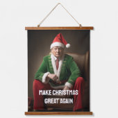 Kerst Elf Donald Trump Hangend Wandkleed (Voorkant)