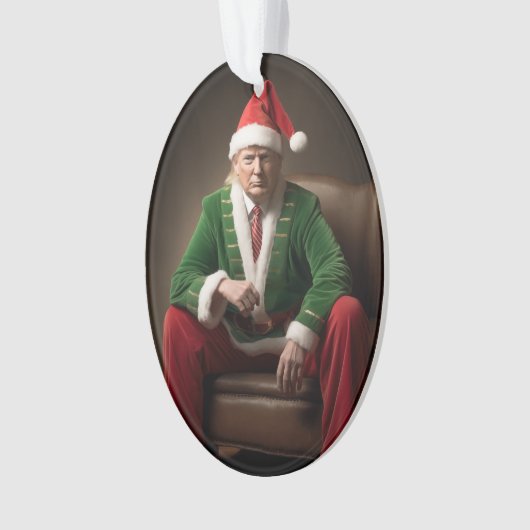 Kerst Elf Donald Trump Ornament (voorkant)