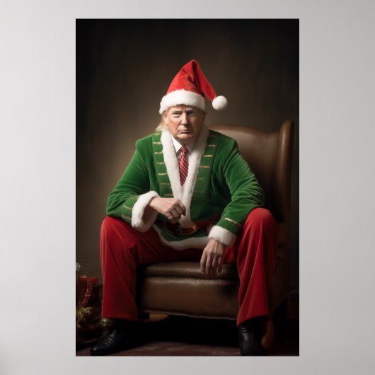Kerst Elf Donald Trump Poster (Voorkant)