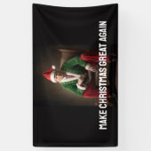 Kerst Elf Donald Trump Spandoek (Verticaal)
