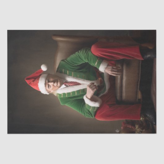 Kerst Elf Donald Trump Tissuepapier (Voorkant)