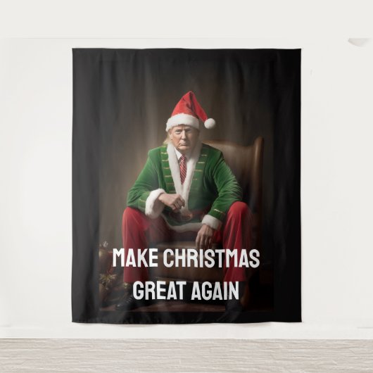 Kerst Elf Donald Trump Wandkleed (Voorkant)