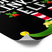 Kerst Elf Drinkende Koffie Matching Pyjama Kerstmi Poster (Hoek)