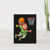 Kerst Elf Dunking Een Basketbal Fun Boys Kinder X Kaart (Voorkant)