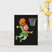 Kerst Elf Dunking Een Basketbal Fun Boys Kinder X Kaart (Gele Bloem)