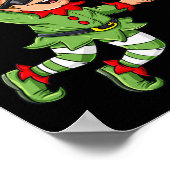 Kerst Elf Dunking Een Basketbal Fun Boys Kinder X Poster (Hoek)