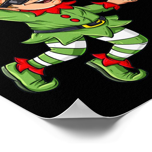 Kerst Elf Dunking Een Basketbal Fun Boys Kinder X Poster (Hoek)