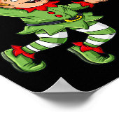 Kerst Elf Dunking Een Basketbal Fun Boys Kinder X Poster (Hoek)