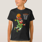 Kerst Elf Dunking Een Basketbal Fun Boys Kinder X T-shirt (Voorkant)