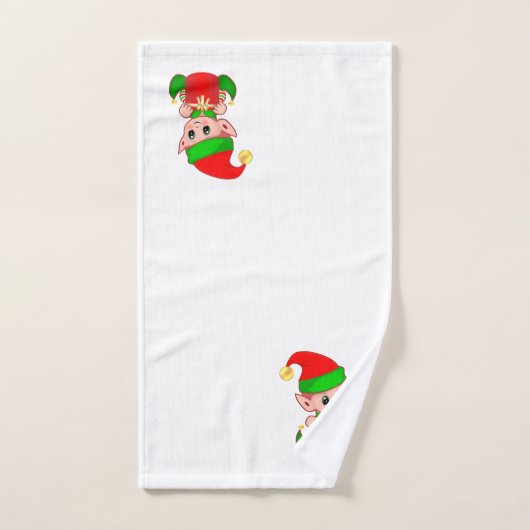 Kerst, Elf en Green Red Diamond Star Pattern Bad Handdoek (Handdoek)
