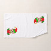 Kerst, Elf en Green Red Diamond Star Pattern Bad Handdoek (Handdoek)