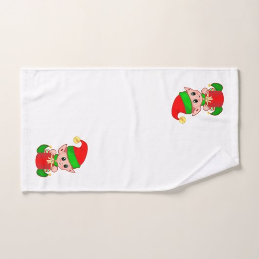 Kerst, Elf en Green Red Diamond Star Pattern Bad Handdoek (Handdoek)