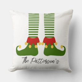 Kerst Elf Familienaam Feestelijke Vakantie Decor Kussen