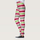 Kerst Elf Feest Vakantie Gestreepte Leggings (Links)