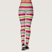 Kerst Elf Feest Vakantie Snoep Gestreepte Leggings (Achterkant)