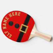 Kerst Elf Feestelijke Rode Vakantie Custom Tafeltennisbatje (Zijkant)
