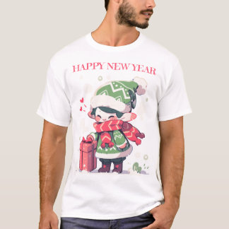 Kerst elf Gelukkig Nieuwjaar T-shirt