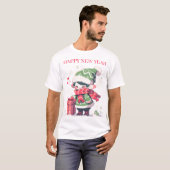 Kerst elf Gelukkig Nieuwjaar T-shirt (Voorkant volledig)