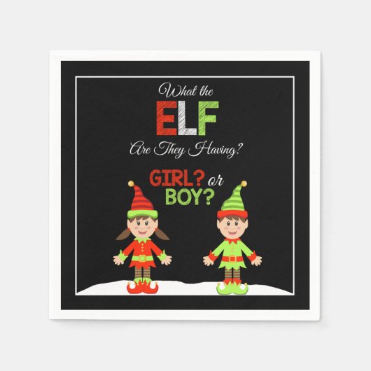 Kerst Elf Geslacht Reveal Servetten (Voorkant)