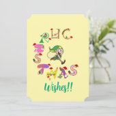 Kerst & Elf groeten! Feestdagenkaart (Staand voorkant)