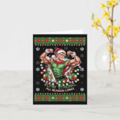 Kerst Elf Gym Workout Elfin 'Strong het hele seizo Kaart (Gele Bloem)