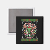 Kerst Elf Gym Workout Elfin 'Strong het hele seizo Magneet (Voorkant / Achterkant)