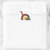 Kerst Elf Hoed Regenboog Vierkante Sticker (Tas)